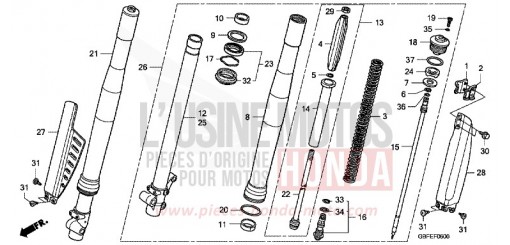 GABEL, VORNE CR85R7 de 2007